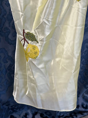 Leslie Amon Galli Lemon Mini Dress Pale Yellow Satin Beaded - Image 5