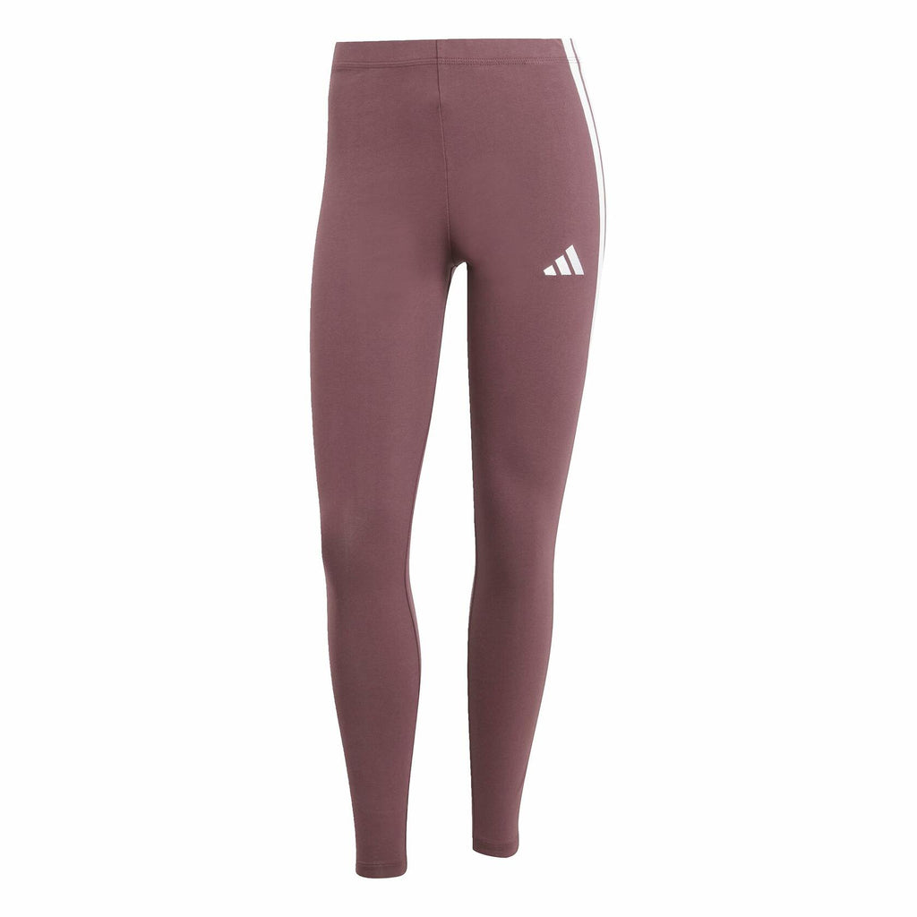 Adidas Womens 3-Stripes Single Jersey Sportswear Leggings, Aurora Ruby/White, Large