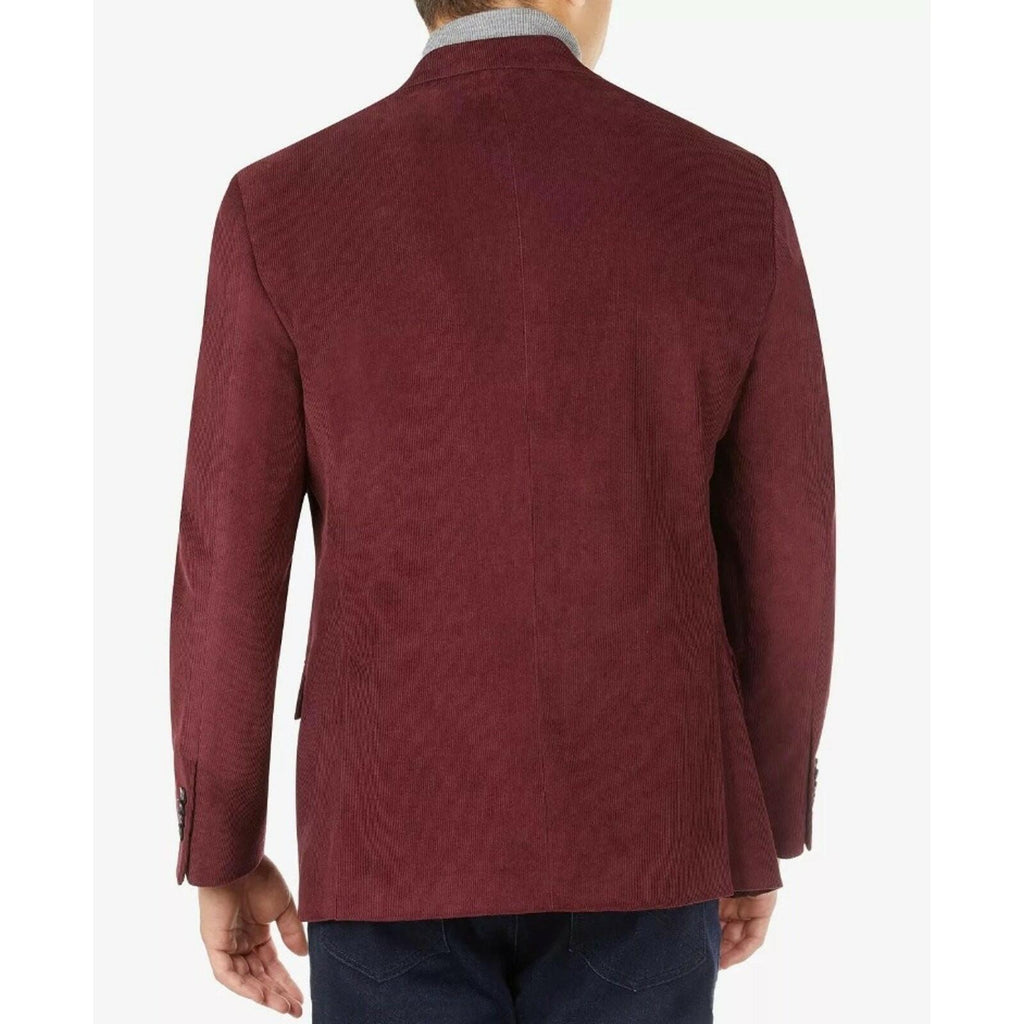 Michael Kors Men's Classic-Fit Stretch Corduroy Solid Sport Coat in burgundy