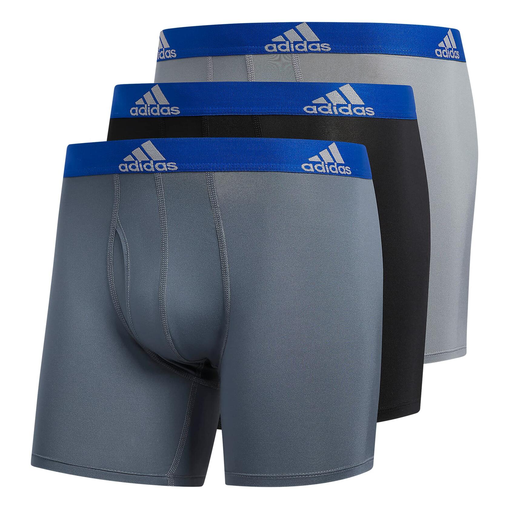 adidas Mens Microfiber Boxer Briefs Underwear Multipack – Athletic, Moisture Wicking, Stretch Fit & Tagless DISCONTINUED