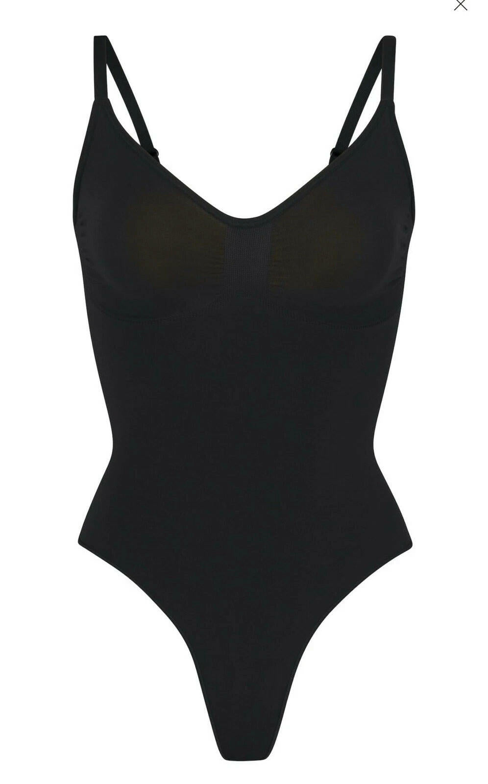 Skims Black Seamless Shapewear Sculpt Thong Bodysuit  Shaping, NEW