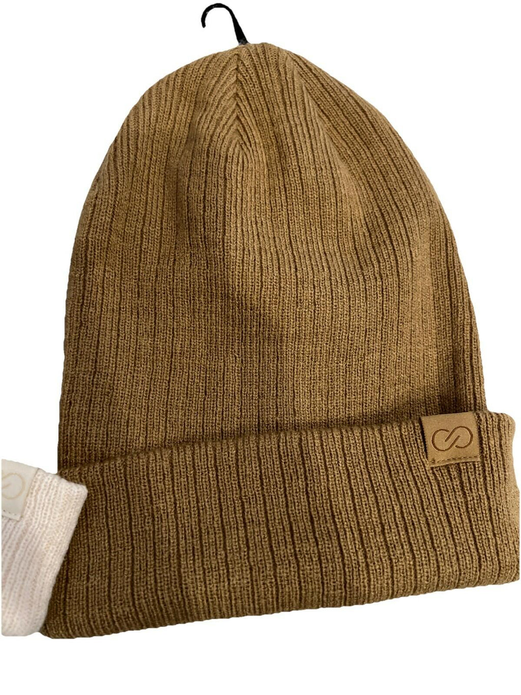 Two CALIA Women's Ribbed Beanie In Ivory And Tan OSFM NEW $25