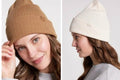 Two CALIA Women's Ribbed Beanie In Ivory And Tan OSFM NEW $25