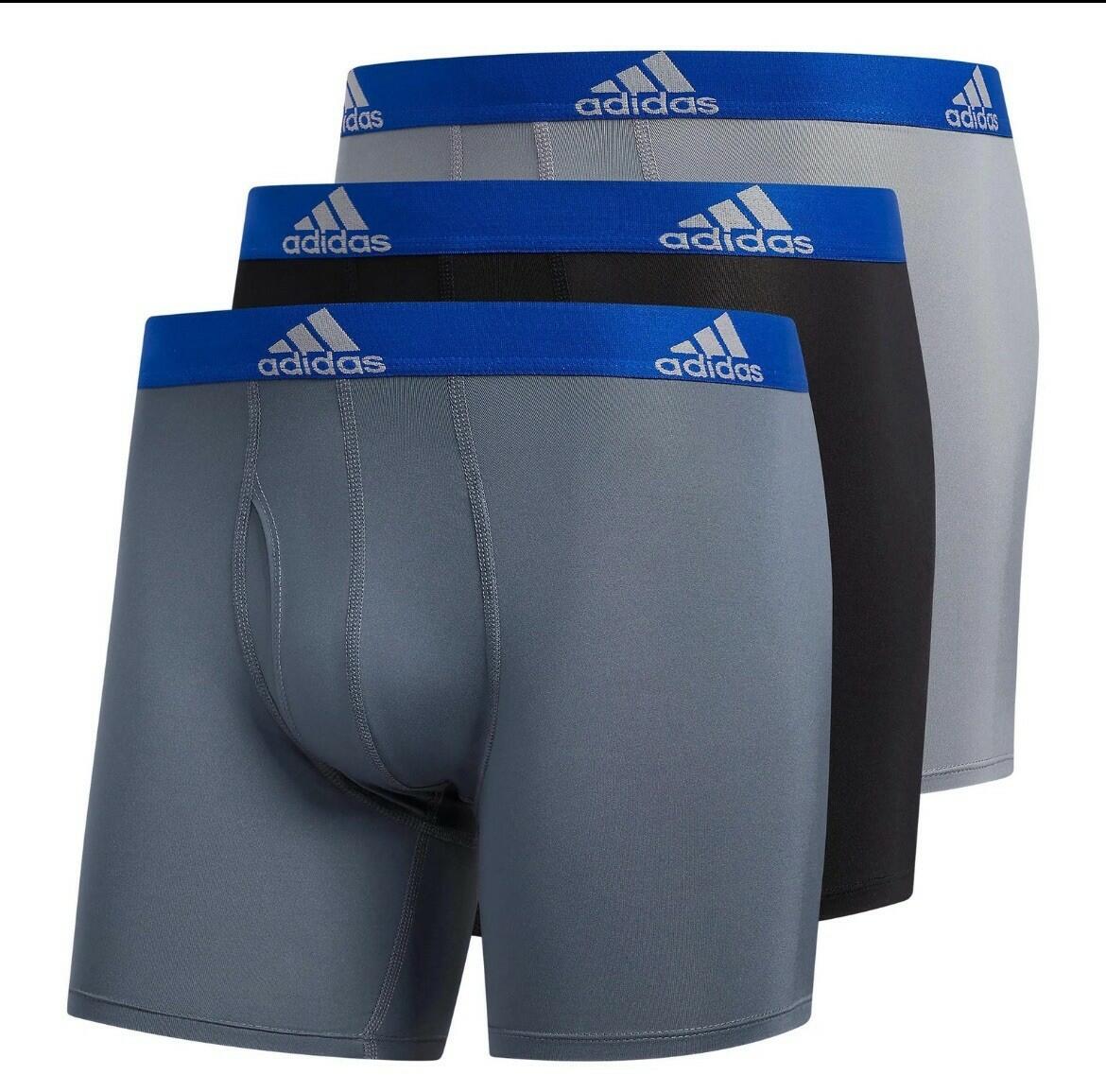 adidas Mens Microfiber Boxer Briefs Underwear (Multipack) Athletic Stretch-Fit