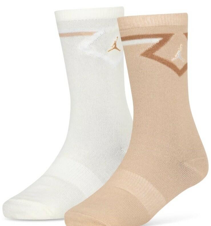 NEW 2 PAIR PACK NIKE JORDAN CUSHIONED CREW SOCKS UNISEX  xs, s, m