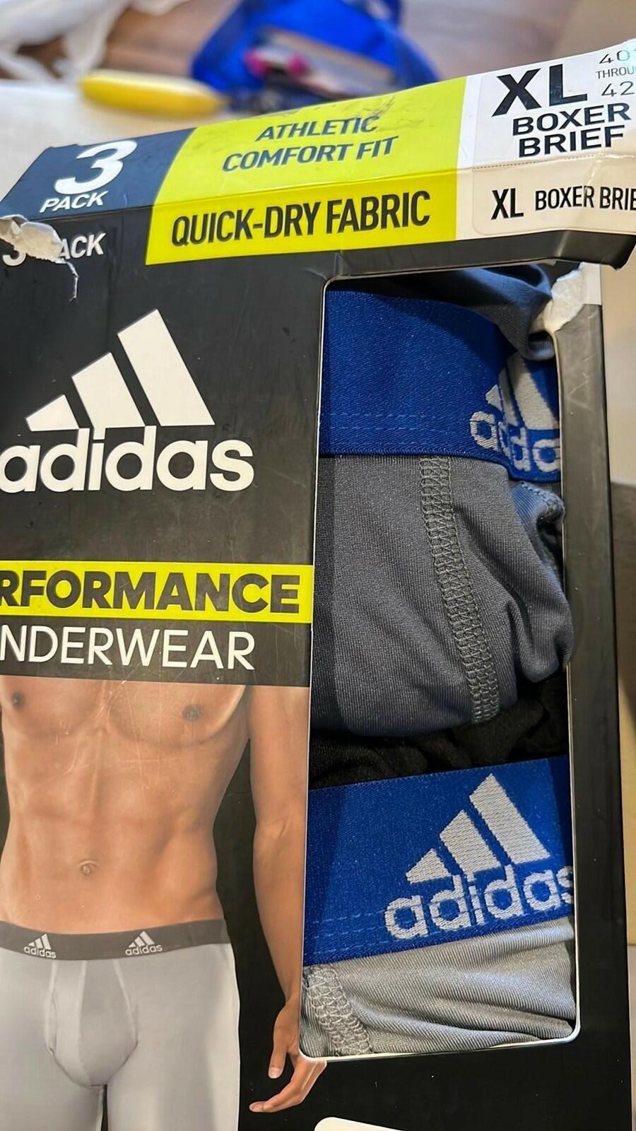 adidas Men's Performance Boxer Brief Underwear (3-Pack) - Size xl open box