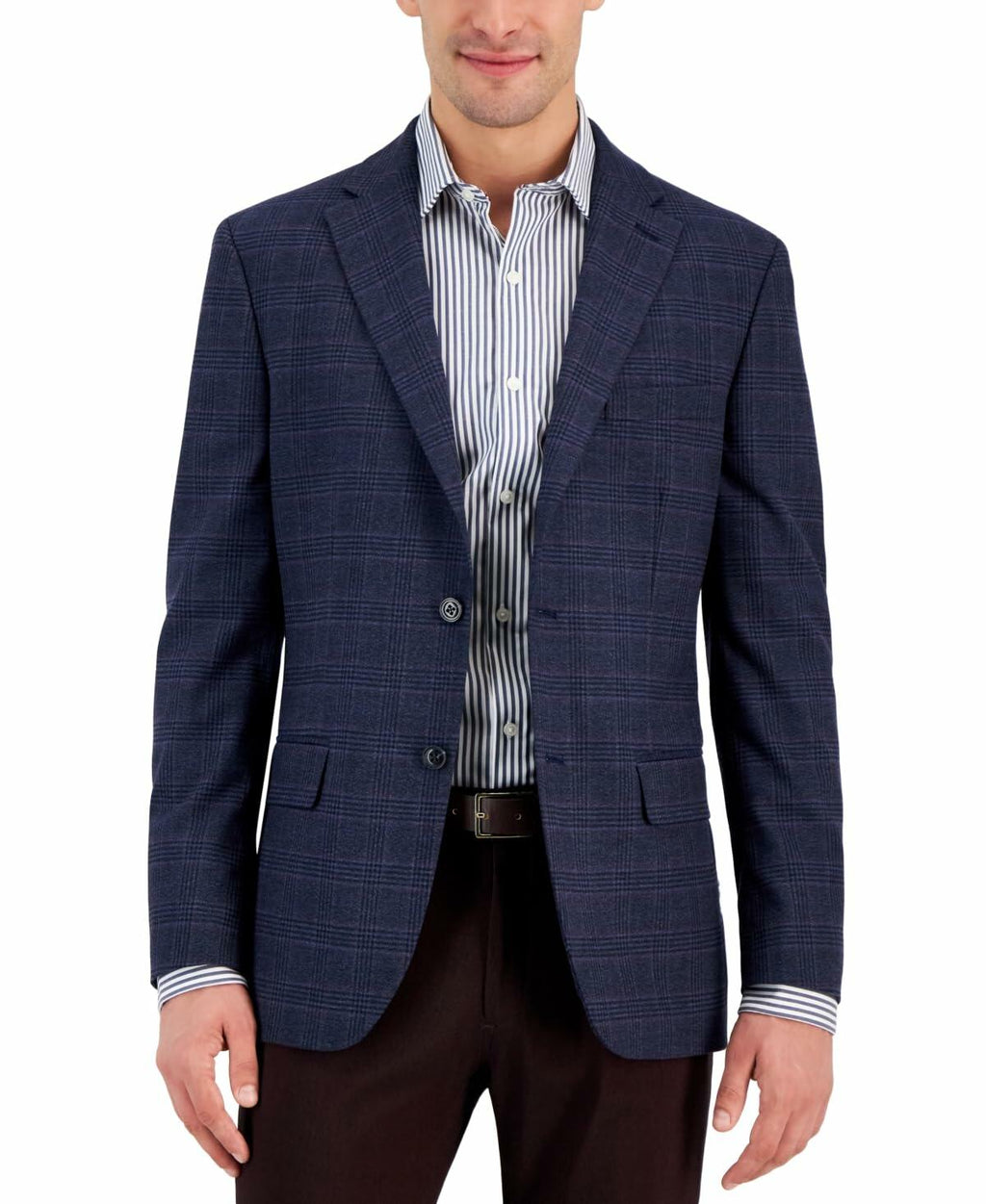 Tommy Hilfiger Mens Modern fit Sport Coat Blazer Regular fit  Navy Blue Plaid