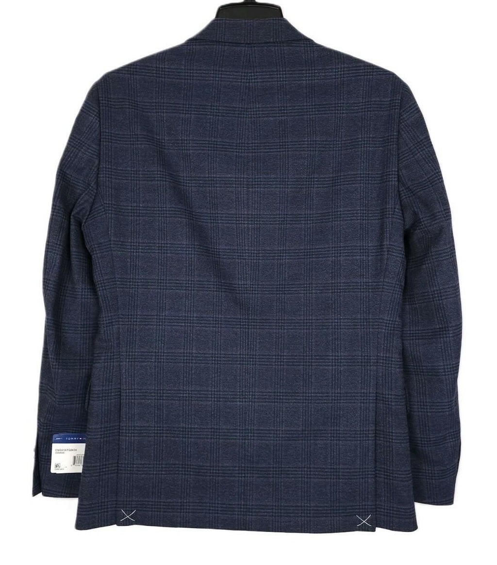 Tommy Hilfiger Mens Modern fit Sport Coat Blazer Regular fit  Navy Blue Plaid