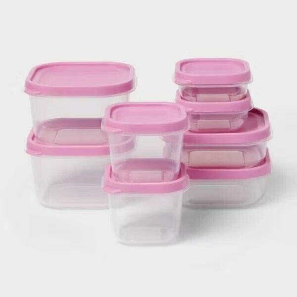 16pc (set of 8) Plastic Food Storage Container Set - Room Essentials™