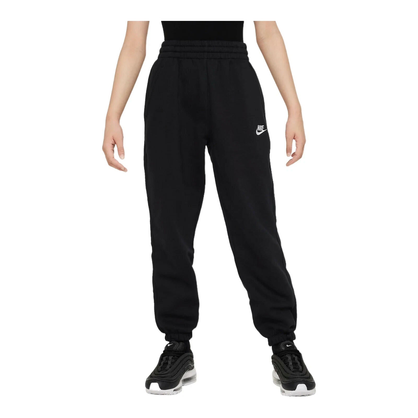 Nike Sportswear Club Fleece Big Kids' Loose Pants (Black/Black/White)