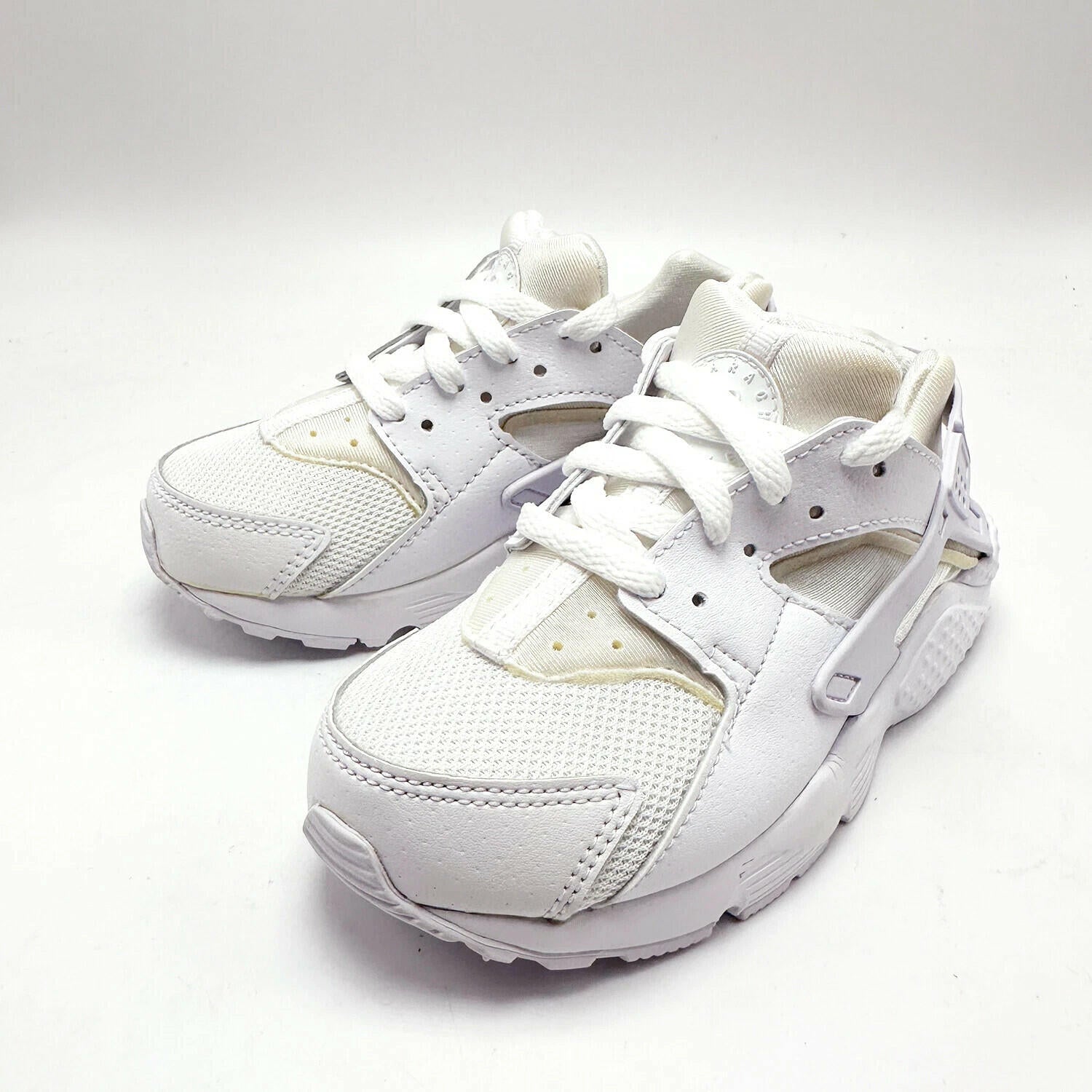 *NEW* PRE-SCHOOL Kids NIKE Air Huarache Run (PS) Triple White  (704949 110)