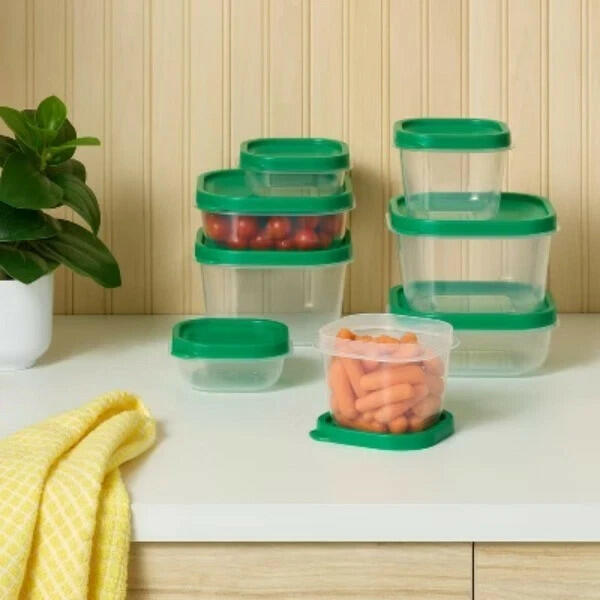 16pc (set of 8) Plastic Food Storage Container Set - Room Essentials™