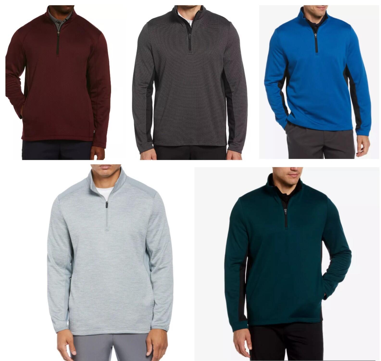 Pga Tour Men's Micro Jacquard Quarter-Zip Pullover golf Sweater  $85 NWT