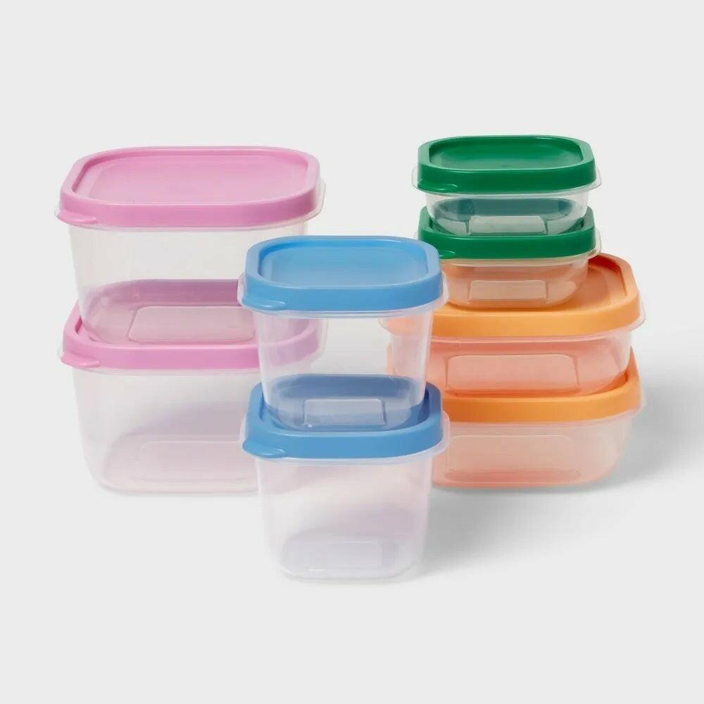 16pc (set of 8) Plastic Food Storage Container Set - Room Essentials™