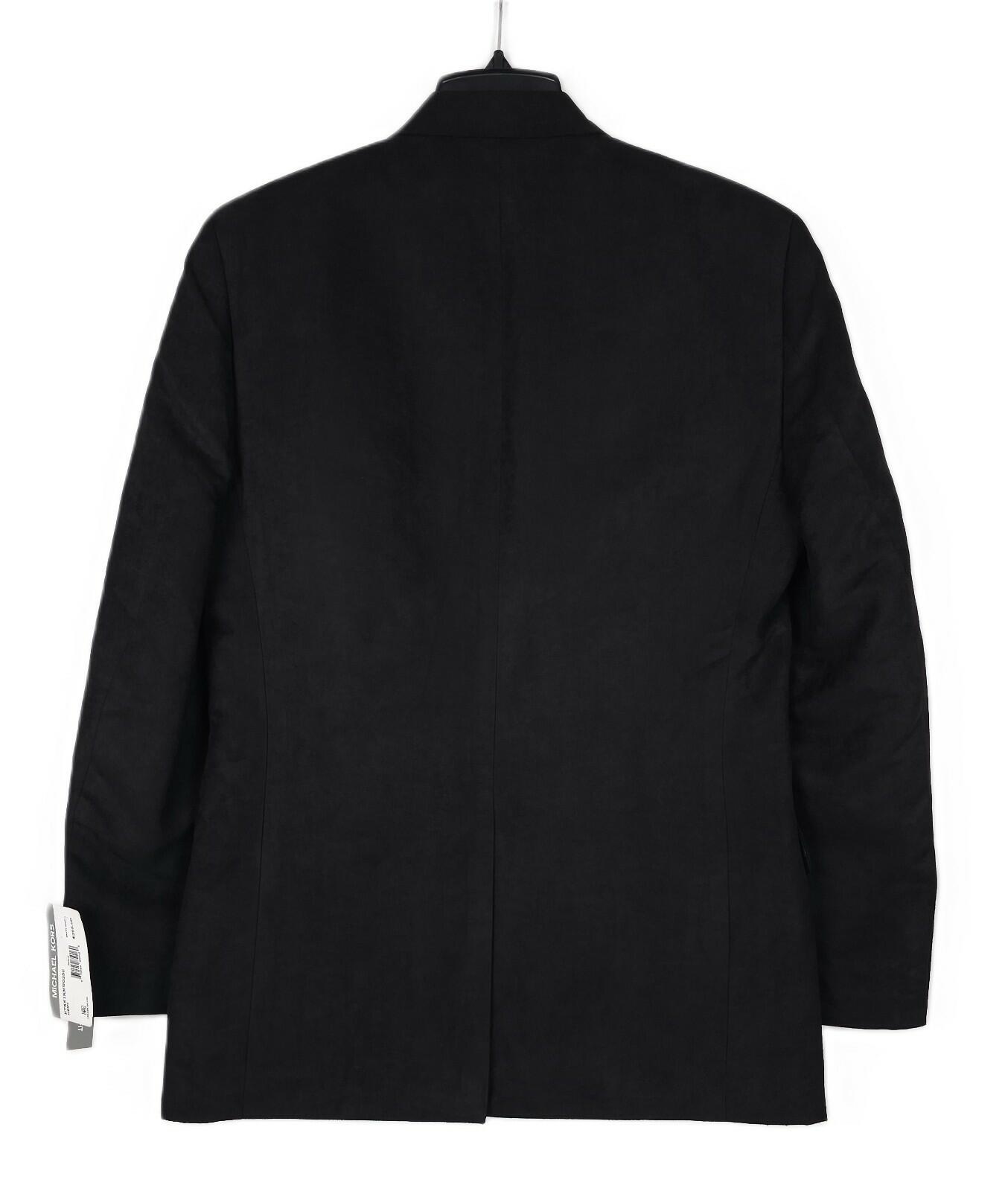 Michael Kors Men's Classic Fit Notch Lapel Faux Suede Sport Coat kent black