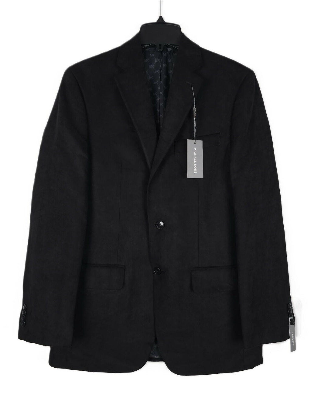Michael Kors Men's Classic Fit Notch Lapel Faux Suede Sport Coat kent black
