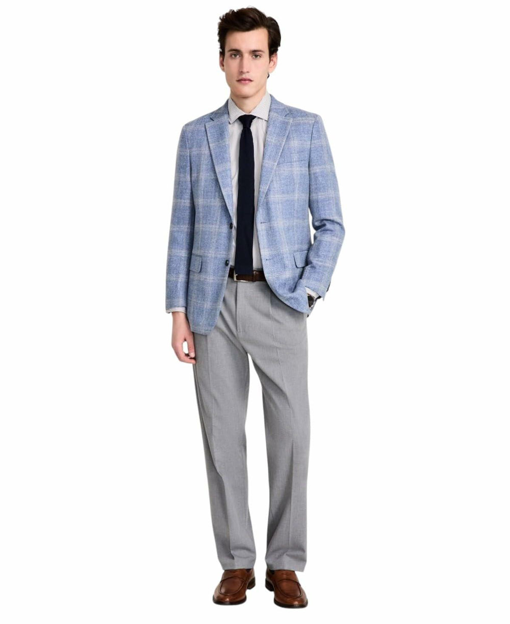 nwt Tommy Hilfiger Mens Modern fit Sport Coat Blazer Light Blue Plaid Stretch