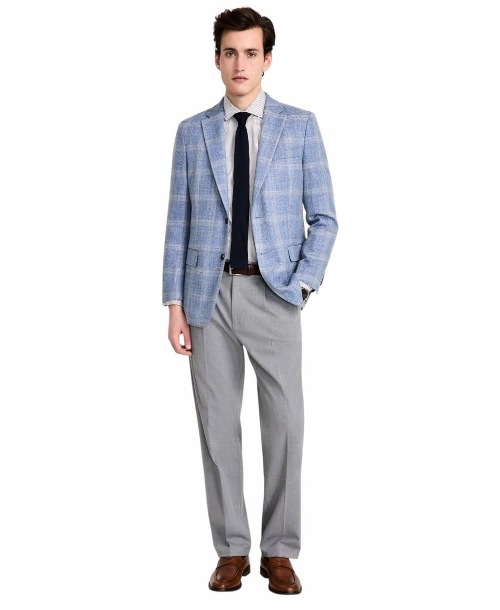 nwt Tommy Hilfiger Mens Modern fit Sport Coat Blazer Light Blue Plaid Stretch