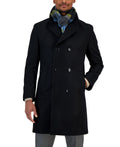Nautica Men's Classic-Fit Double Breasted Wool Overcoat in black 44R