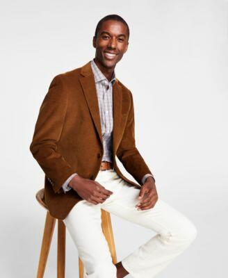 Michael Kors Men's Classic-Fit Stretch Corduroy Solid Sport Coat vicuna