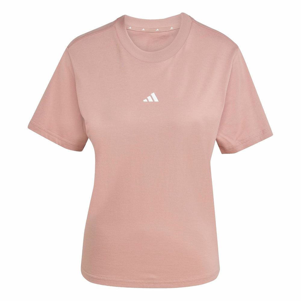 Adidas Women's Small Logo Single Jersey Sportswear T-Shirt, Warm Clay/White, Medium