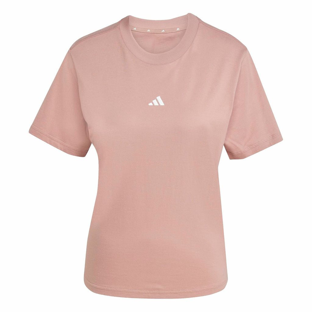 Adidas Women's Small Logo Single Jersey Sportswear T-Shirt, Warm Clay/White, Medium