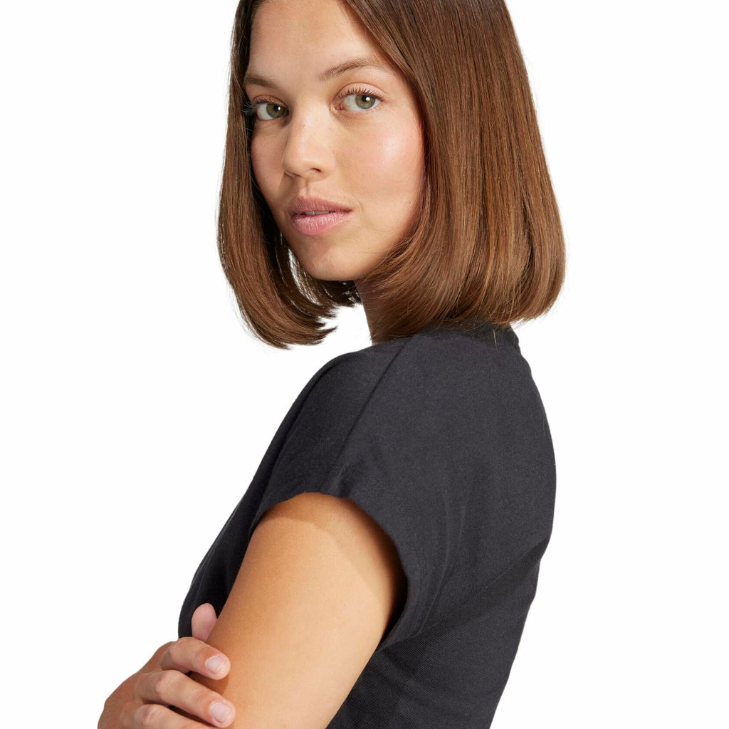 Adidas Women's Linear Single Jersey Sportswear T-Shirt, Black/White, Medium