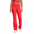 Adidas Womens Small Logo Single Jersey Flare Sportswear Leggings, Pure Ruby/Black, Small