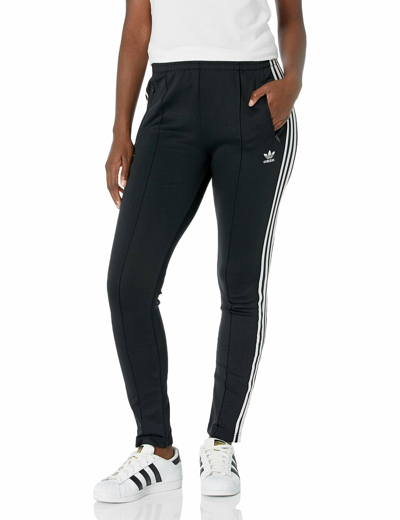 adidas Originals womens SST Track Pants Primeblue Black/White 4X