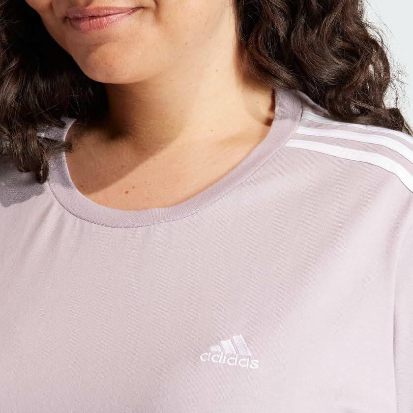 adidas Essentials 3-Stripes Single Jersey Boyfriend Tee Dress (Plus Size)