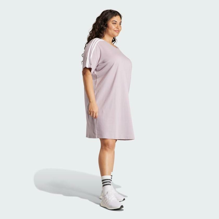adidas Essentials 3-Stripes Single Jersey Boyfriend Tee Dress (Plus Size)