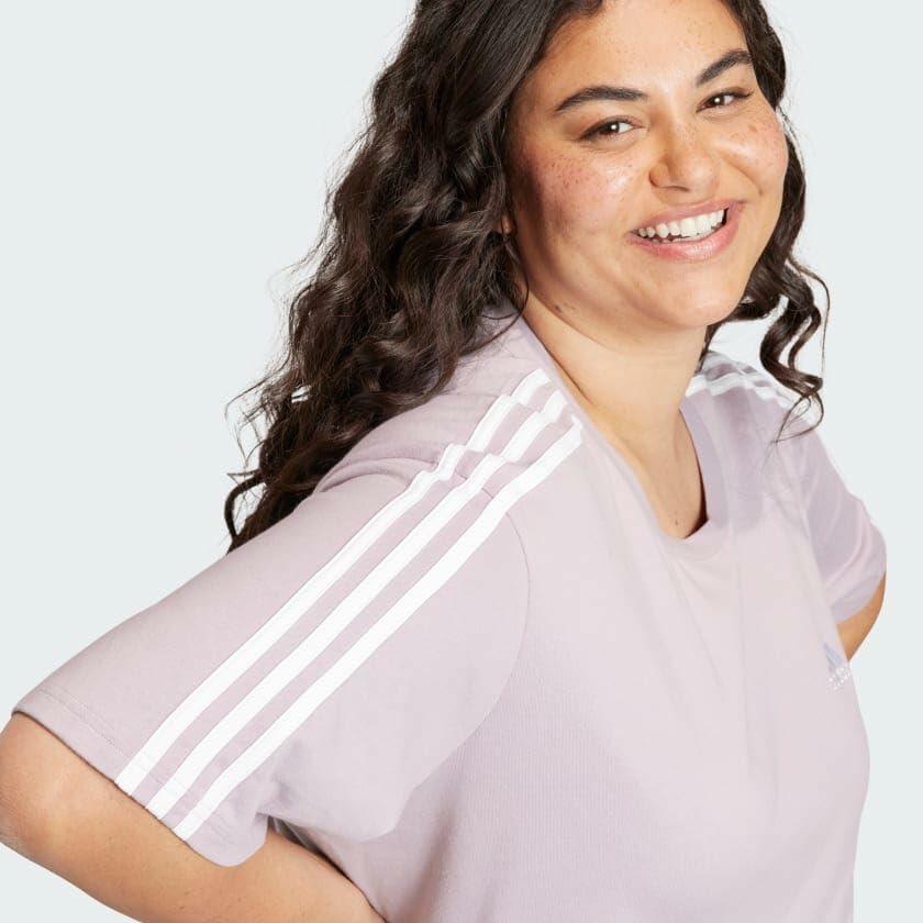 adidas Essentials 3-Stripes Single Jersey Boyfriend Tee Dress (Plus Size)