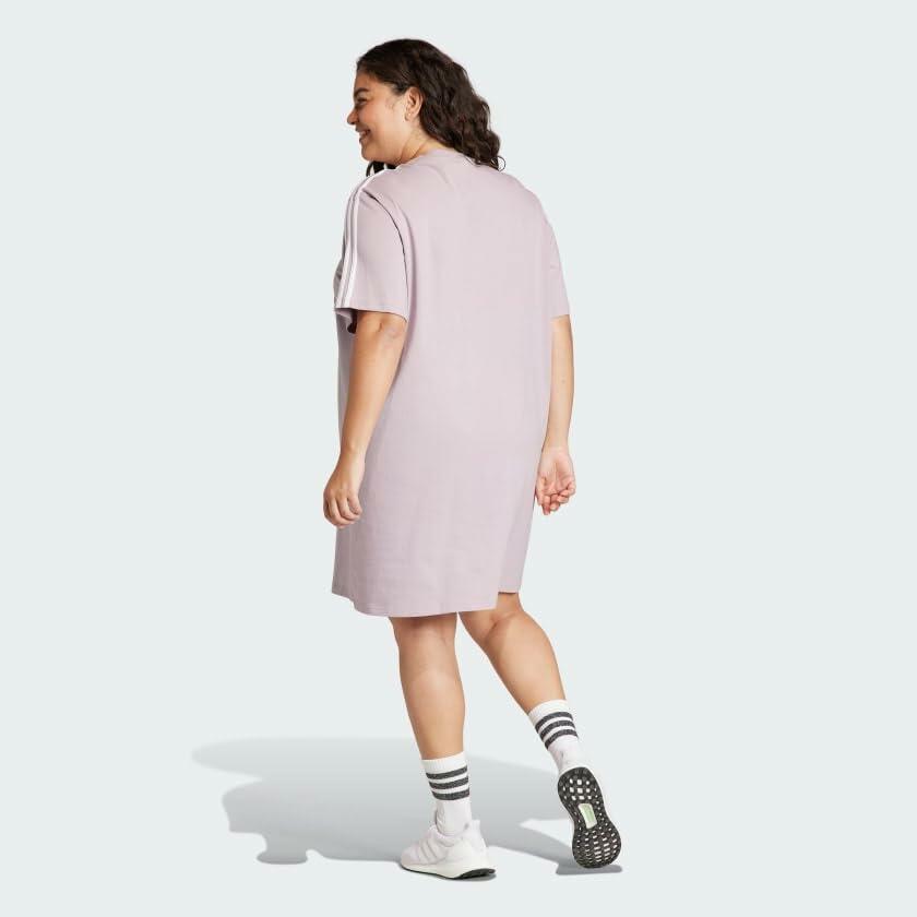 adidas Essentials 3-Stripes Single Jersey Boyfriend Tee Dress (Plus Size)
