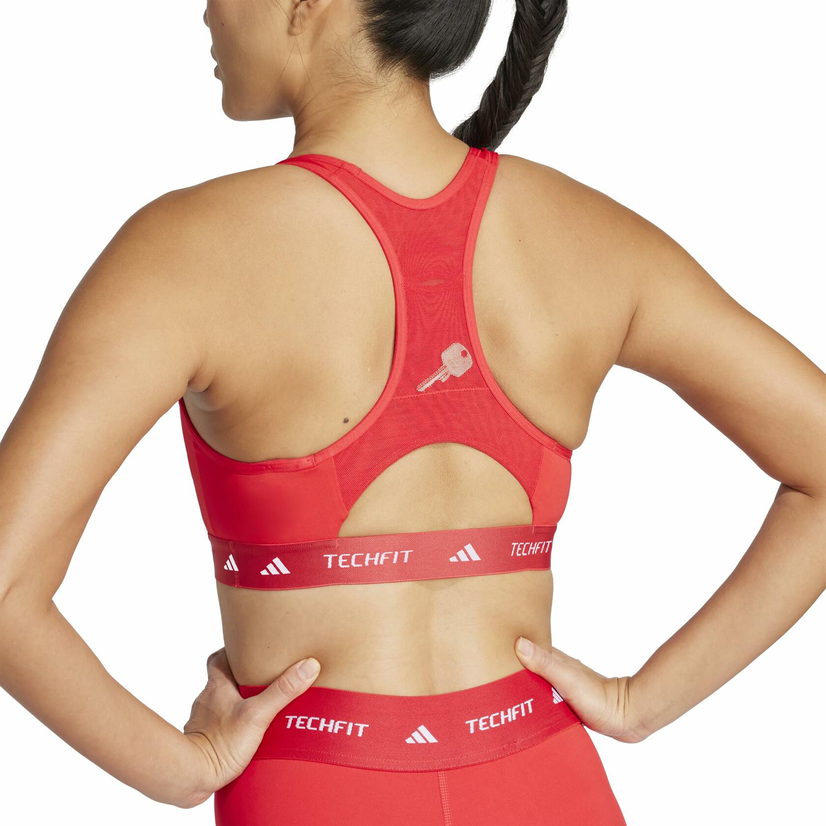 Adidas Women's Techfit Training Bra, Pure Ruby