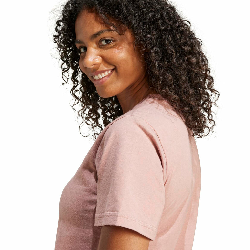Adidas Women's Small Logo Single Jersey Sportswear T-Shirt, Warm Clay/White, Medium