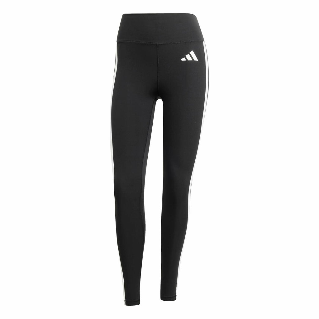 Adidas Womens Optime Essentials 3-Stripes Full-Length Training Leggings, Black/White, Large