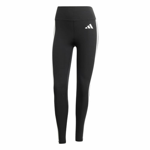 Adidas Womens Optime Essentials 3-Stripes Full-Length Training Leggings, Black/White, Large