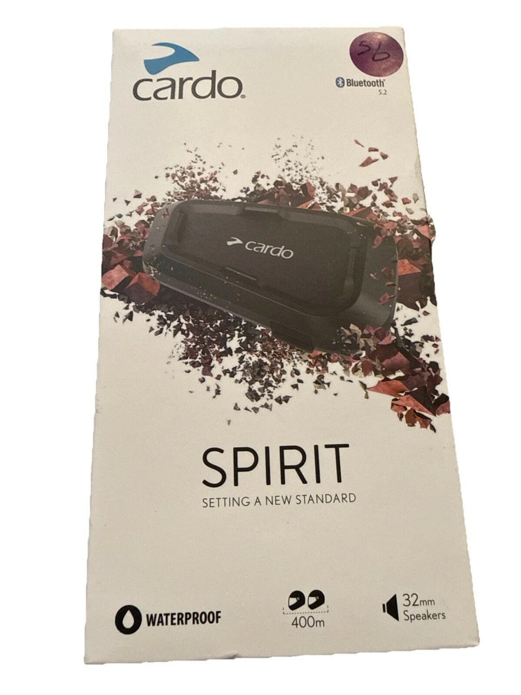 Cardo Systems Spirit Motorcycle Bluetooth Communication Headset 2-Way Bluetooth