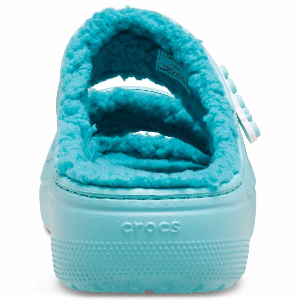 Crocs Unisex-Adult Classic Cozzzy Sandals, Fuzzy Slippers and Slides, mint green