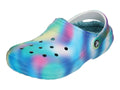 Crocs Unisex-Adult Classic Tie Dye Lined Clogs | Fuzzy Slippers, Pastel Solar Rainbow NEW NO BOX