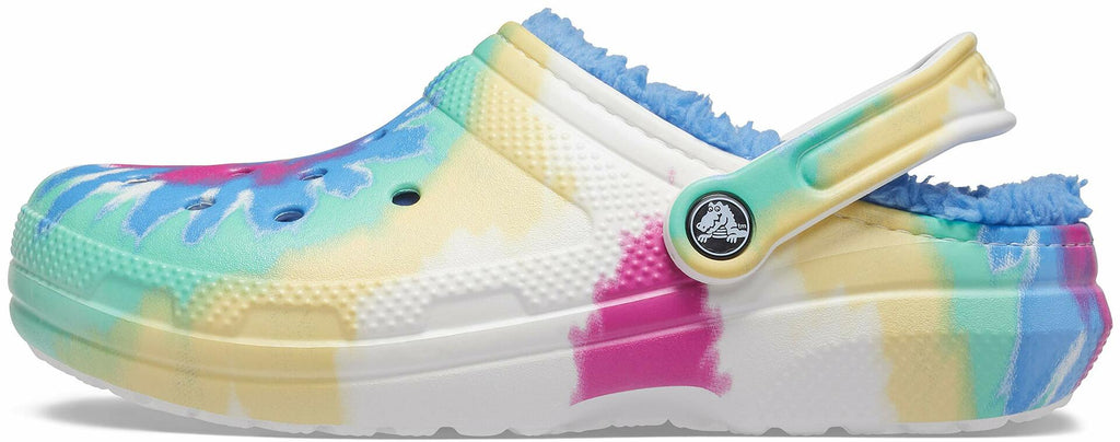Crocs Classic Lined Tie-Dye Clog Powder Blue/Multi Men's 8, Women's 10 unisex