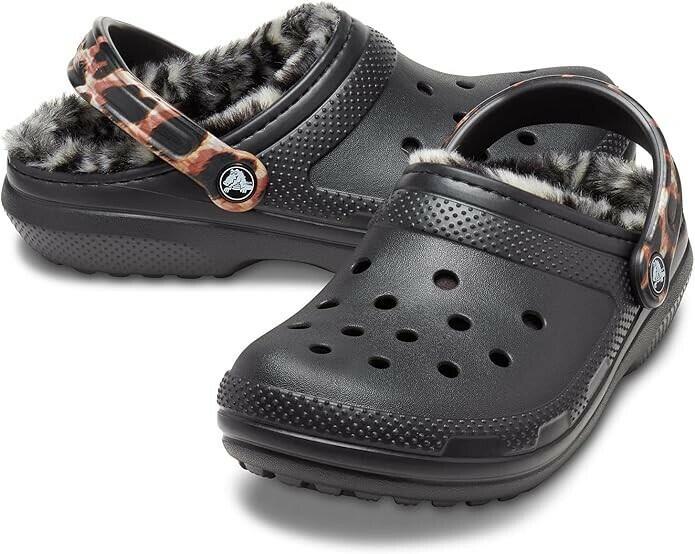 Crocs Classic Lined Animal Print Clog Black/Multi Animal Remix  UNISEX