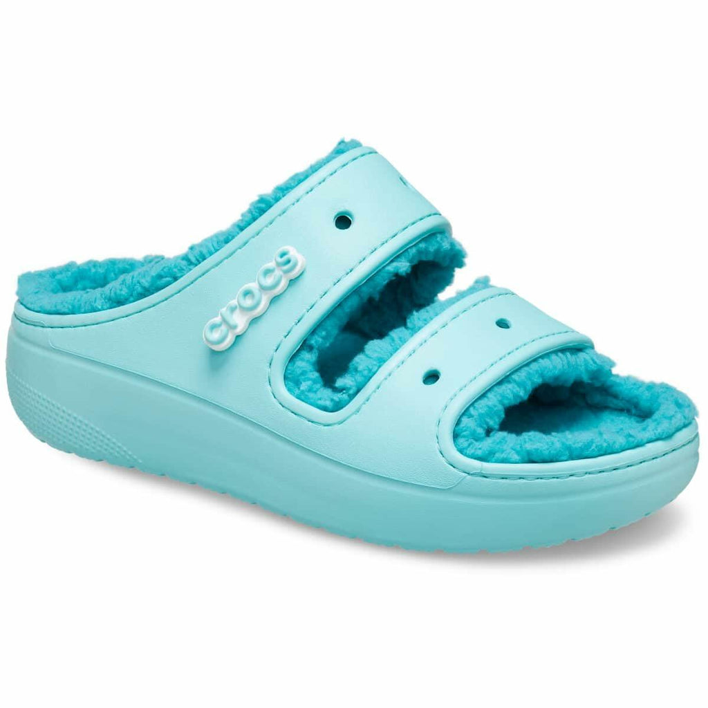 Crocs Unisex-Adult Classic Cozzzy Sandals, Fuzzy Slippers and Slides, mint green