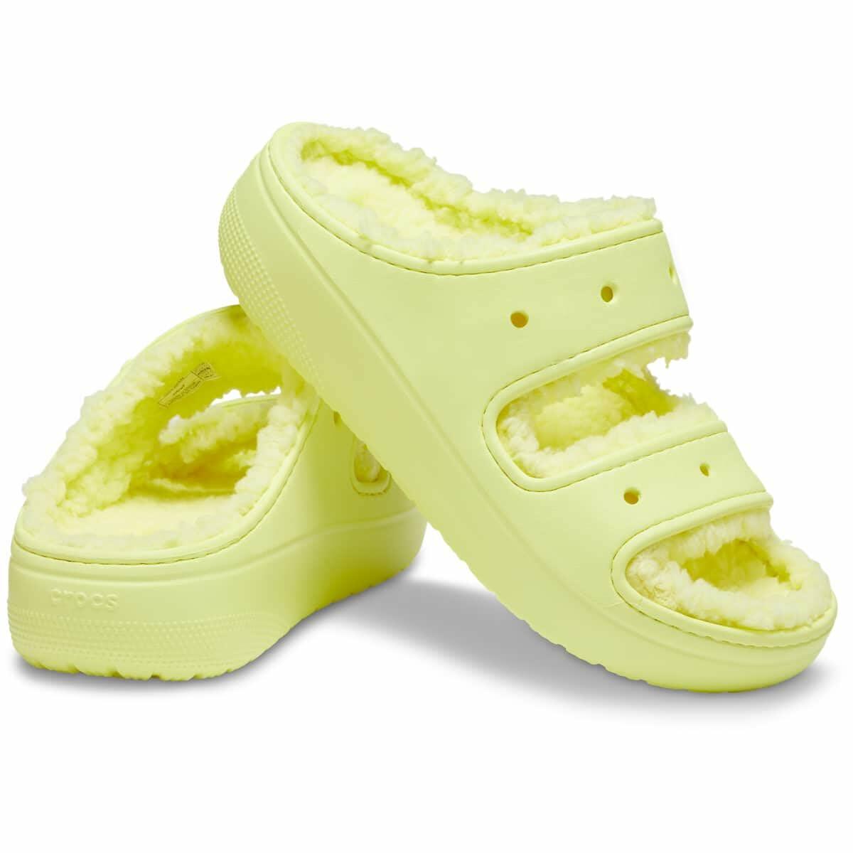 Crocs Unisex Classic Cozzzy Sandal Sulphur fur lined