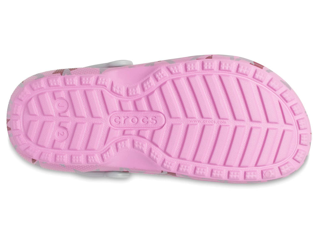 Crocs® Kids Classic Lined Clogs – Slip-on Shoes for Toddlers – Synthetic Upper – Croslite™ Foam Outsole Taffy Pink/Multi Disco Party Big Kid