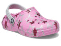 Crocs® Kids Classic Lined Clogs – Slip-on Shoes for Toddlers – Synthetic Upper – Croslite™ Foam Outsole Taffy Pink/Multi Disco Party Big Kid