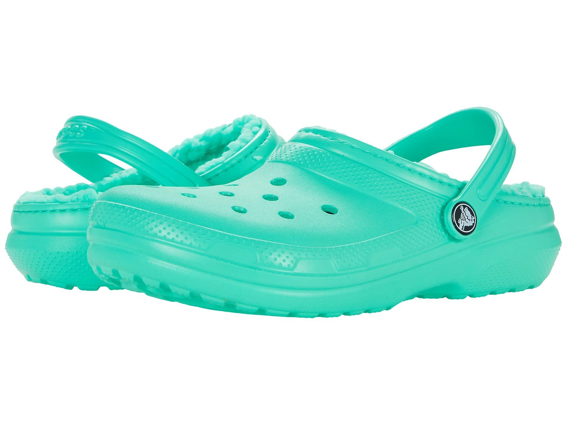 Crocs Kids' Classic Lined Clog | Kids' Slippers, Pistachio, 2 Little Kid