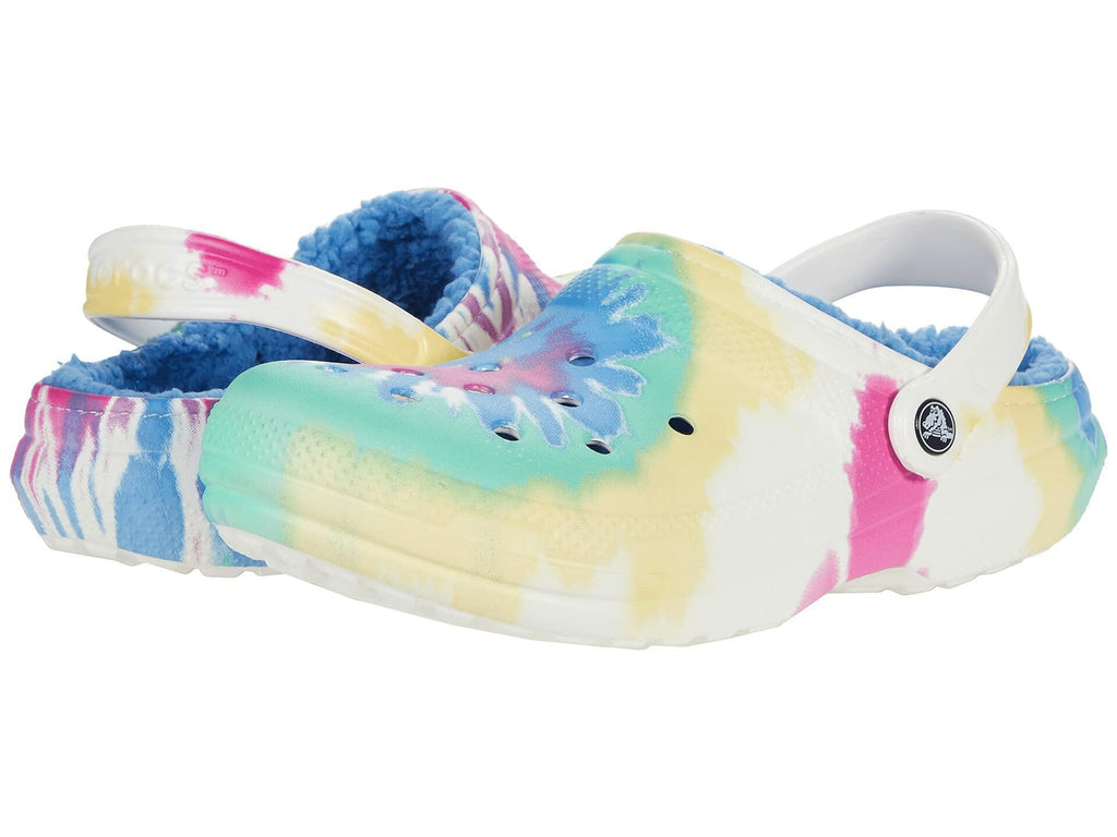 Crocs Classic Lined Tie-Dye Clog Powder Blue/Multi Men's 8, Women's 10 unisex