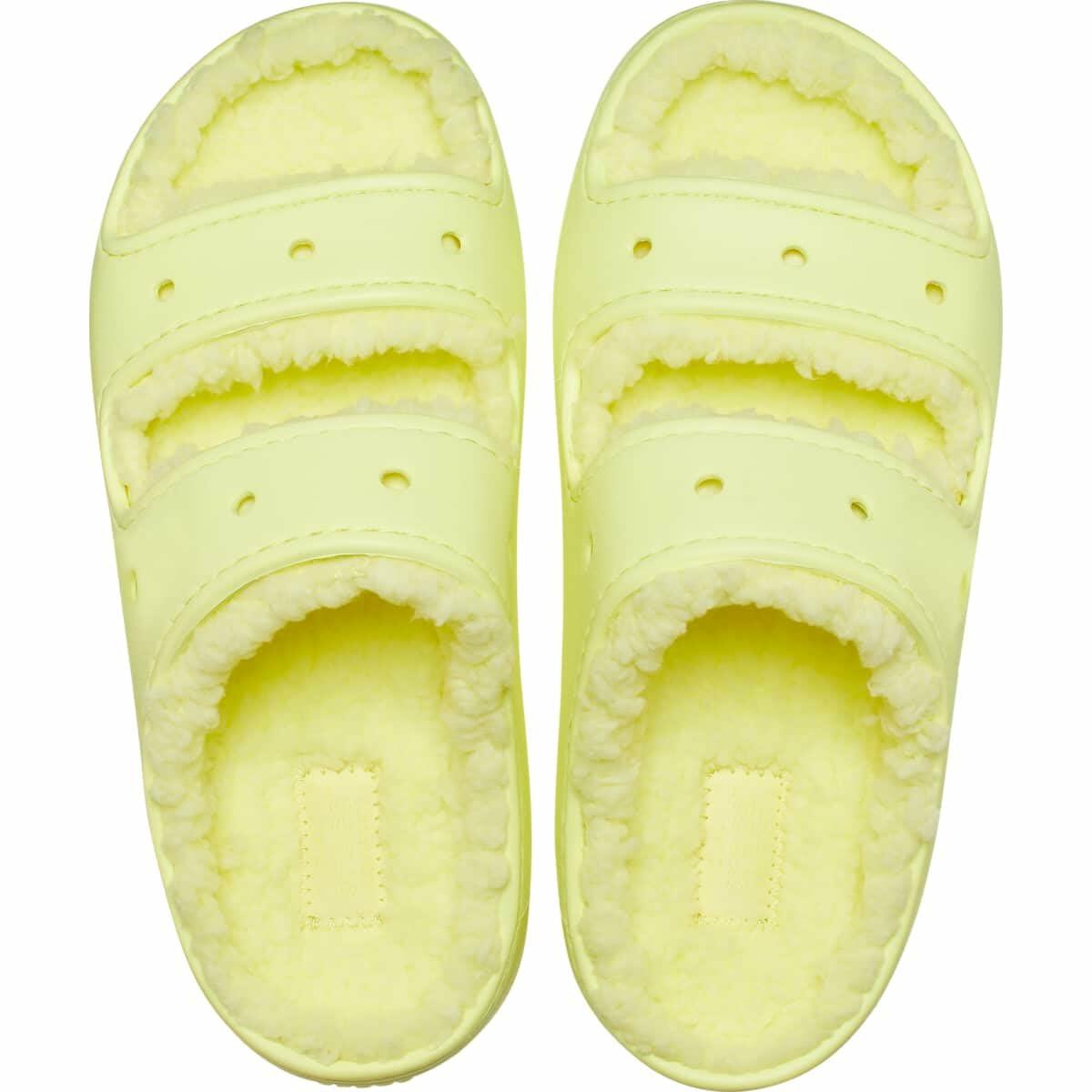 Crocs Unisex Classic Cozzzy Sandal Sulphur fur lined