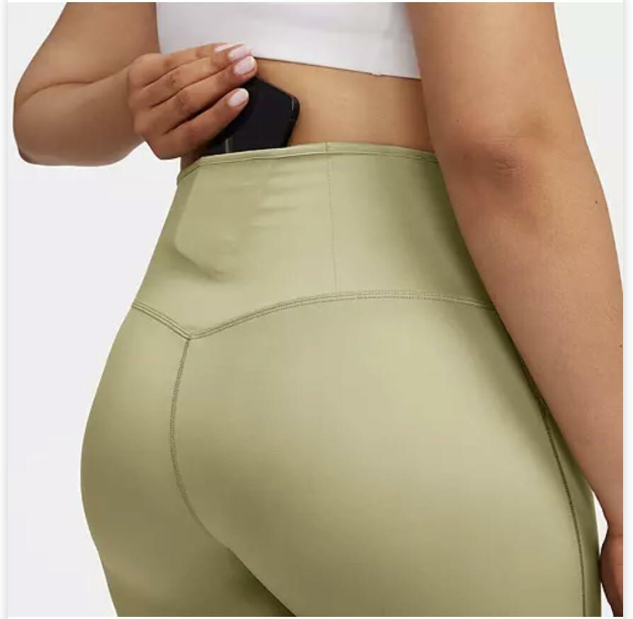 Nike Go Women's Firm-Support High-Waisted 7/8 Leggings with Pockets ( Small, Neutral Olive 276)